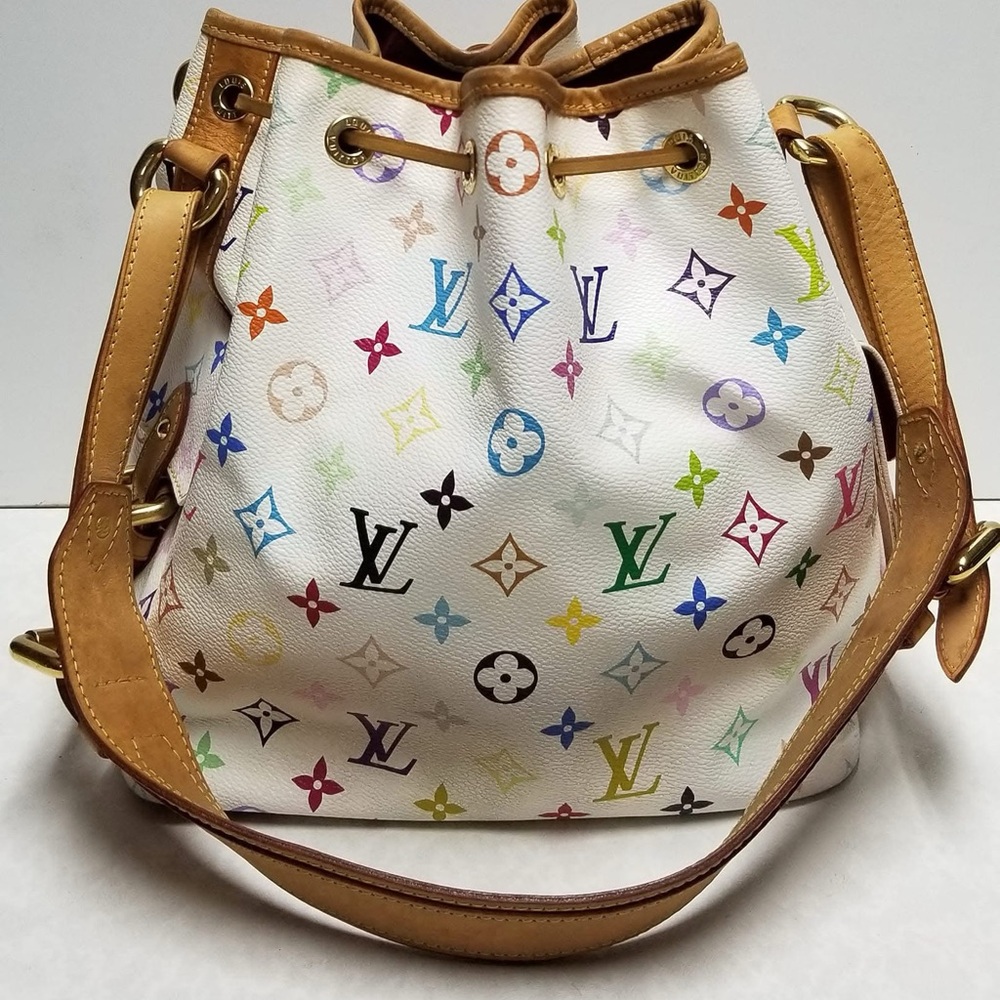Authentic Louis Vuitton Takashi Murakami Multicolor Bucket Bag